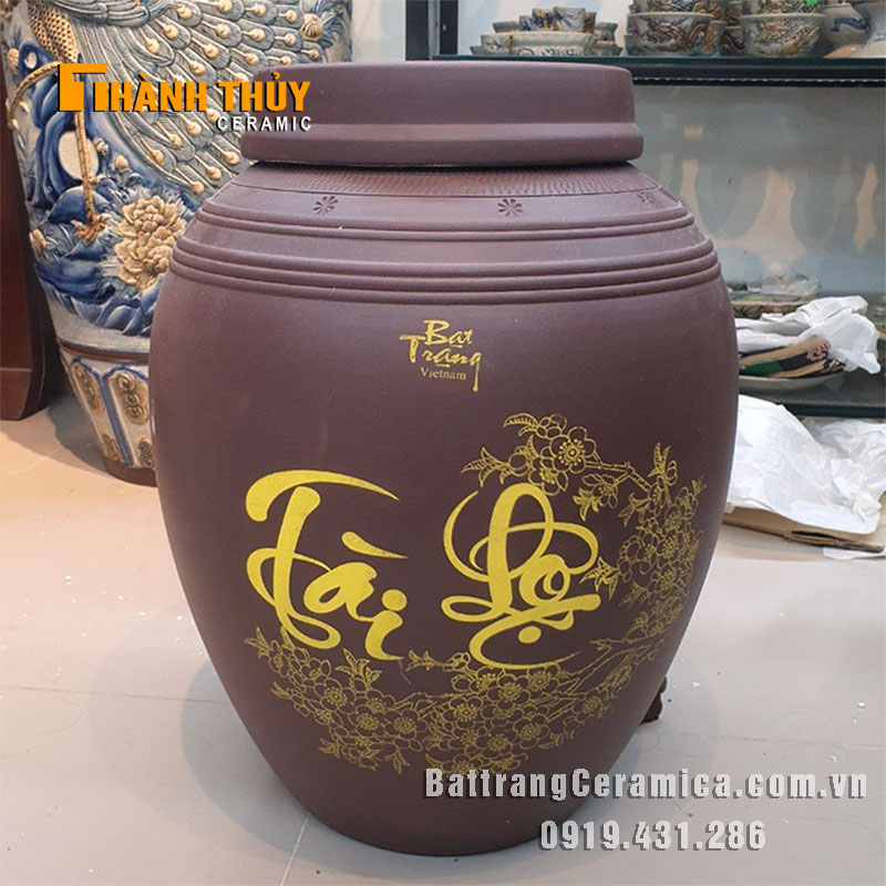 Chum sành Bát Tràng 70L ngâm rượu tốt an toàn giá tốt Chum sành Bát Tràng 70L ngâm rượu tốt an toàn giá tốt