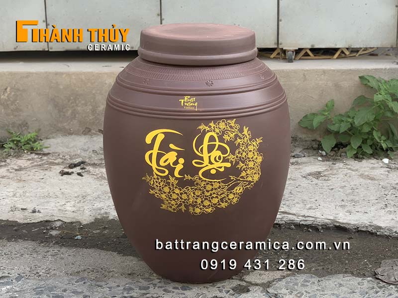 Chum sành Bát Tràng 70L ngâm rượu tốt an toàn giá tốt Chum sành Bát Tràng 70L ngâm rượu tốt an toàn giá tốt