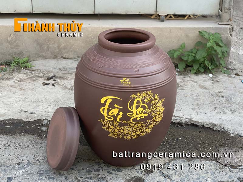 Chum sành Bát Tràng 70L ngâm rượu tốt an toàn giá tốt Chum sành Bát Tràng 70L ngâm rượu tốt an toàn giá tốt