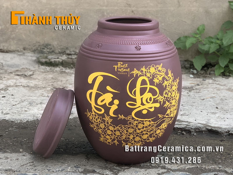 Chum sành Bát Tràng 20L ngâm rượu, giữ chất lượng, tăng tài lộc 