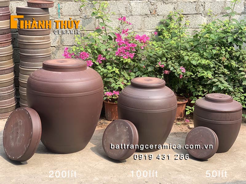 Chum ngâm rượu Bát Tràng 200L sành cao cấp chuẩn thủ công giá tốt