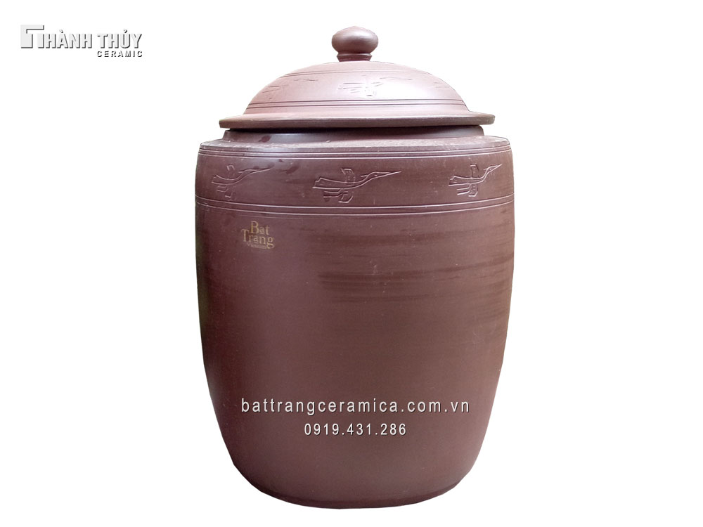 Hũ gạo sành Bát Tràng 25 kg bảo quản chắc chắn phát tài