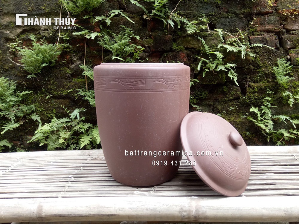 Hũ đựng gạo gốm sành 15kg bền đẹp an toàn phòng côn trùng Hũ đựng gạo gốm sành 15kg bền đẹp an toàn phòng côn trùng