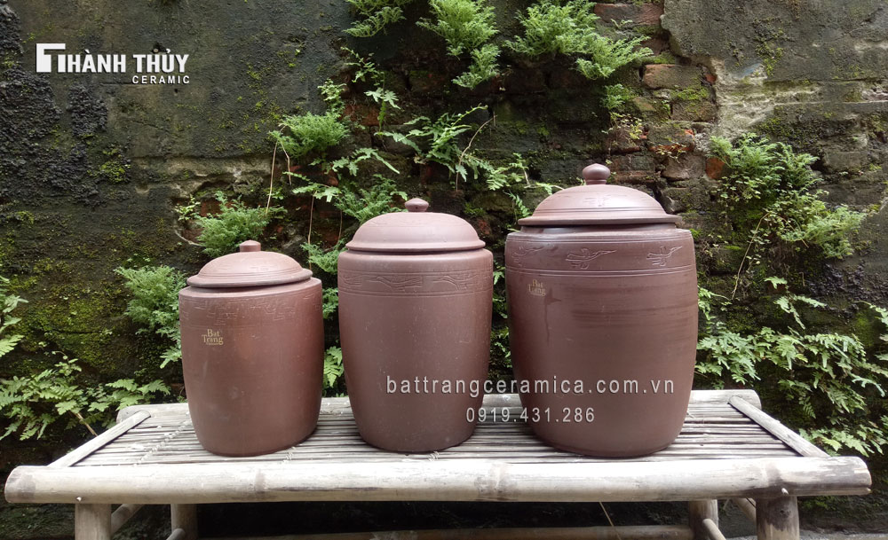 Hũ đựng gạo gốm sành 15kg bền đẹp an toàn phòng côn trùng Hũ đựng gạo gốm sành 15kg bền đẹp an toàn phòng côn trùng