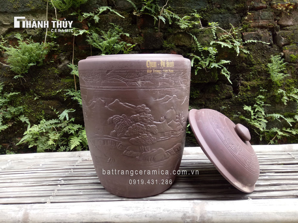 Hũ gạo Bát Tràng 20 kg cảnh quê sang trọng bền đẹp giá tốt Hũ gạo Bát Tràng 20 kg cảnh quê sang trọng bền đẹp giá tốt