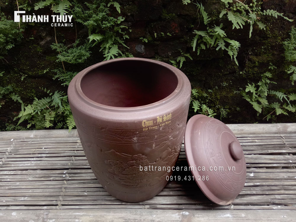 Hũ gạo Bát Tràng 20 kg cảnh quê sang trọng bền đẹp giá tốt Hũ gạo Bát Tràng 20 kg cảnh quê sang trọng bền đẹp giá tốt