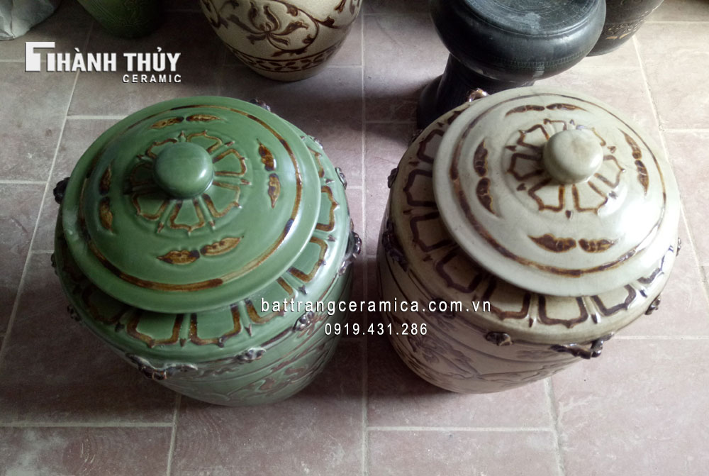 Hũ gạo Bát Tràng men rạn giả cổ 25 kg chuẩn phong thủy, hút tài lộc