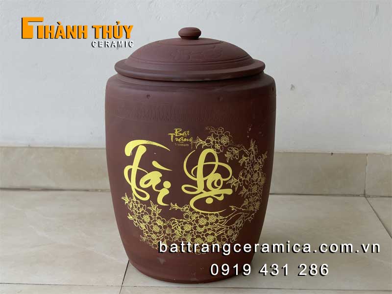 Hũ đựng gạo 25 kg tài lộc phong thủy Bát Tràng may mắn Hũ đựng gạo 25 kg tài lộc phong thủy Bát Tràng may mắn