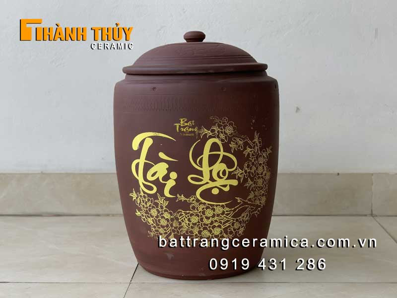 Hũ đựng gạo 25 kg tài lộc phong thủy Bát Tràng may mắn Hũ đựng gạo 25 kg tài lộc phong thủy Bát Tràng may mắn