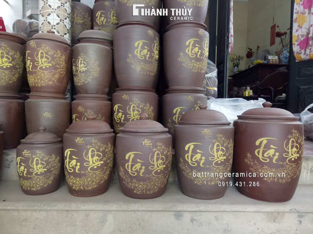 Hũ đựng gạo 25 kg tài lộc phong thủy Bát Tràng may mắn Hũ đựng gạo 25 kg tài lộc phong thủy Bát Tràng may mắn