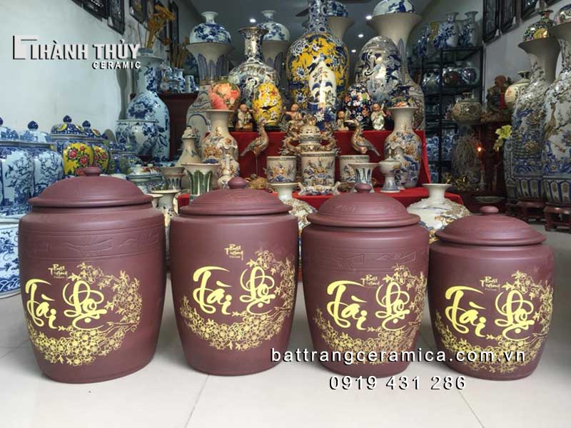 Hũ đựng gạo tài lộc 20 kg Bát Tràng phong thủy may mắn Hũ đựng gạo tài lộc 20 kg Bát Tràng phong thủy may mắn