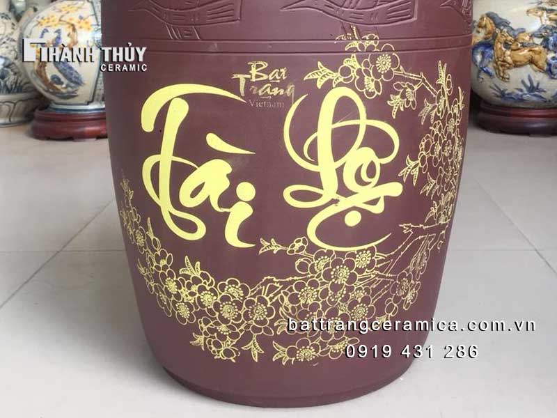 Hũ gạo Bát Tràng gốm sứ 12kg phong thủy tài lộc may mắn