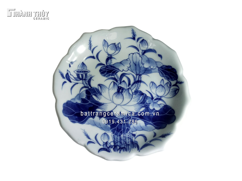 Chân nến cánh sen men Lam đẹp sang tài lộc may mắn phong thủy Chân nến cánh sen men Lam đẹp sang tài lộc may mắn phong thủy