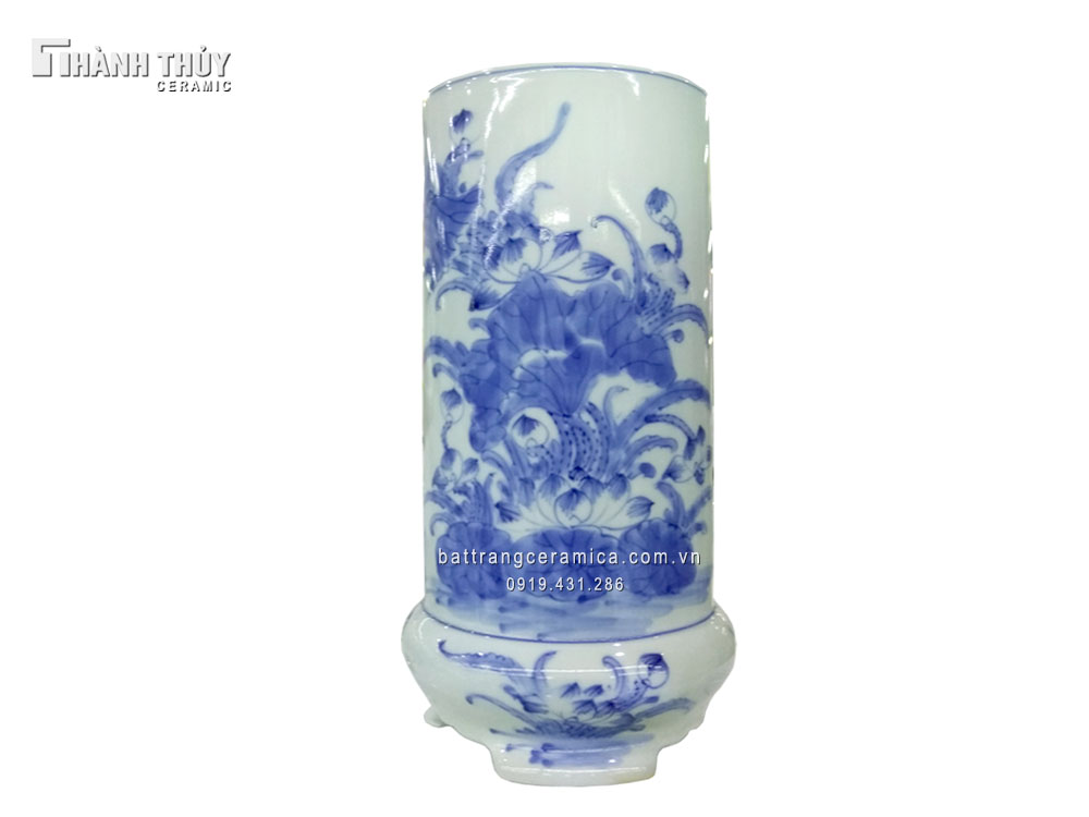 Ống hương men Lam cao 25cm quà tặng độc đáo chất lượng tốt