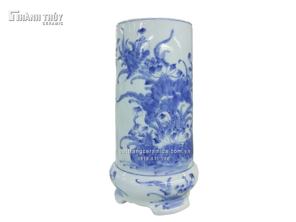 Ống hương men Lam cao 25cm quà tặng độc đáo chất lượng tốt 