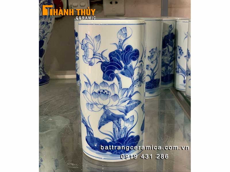 Ống đựng nhang hoa sen Bát Tràng 25cm đẹp giá tốt Ống đựng nhang hoa sen Bát Tràng 25cm đẹp giá tốt