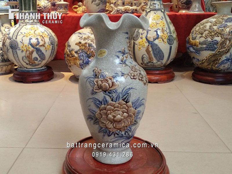 Lọ loe men rạn cao 32cm đẹp sang trọng dễ kết hợp
