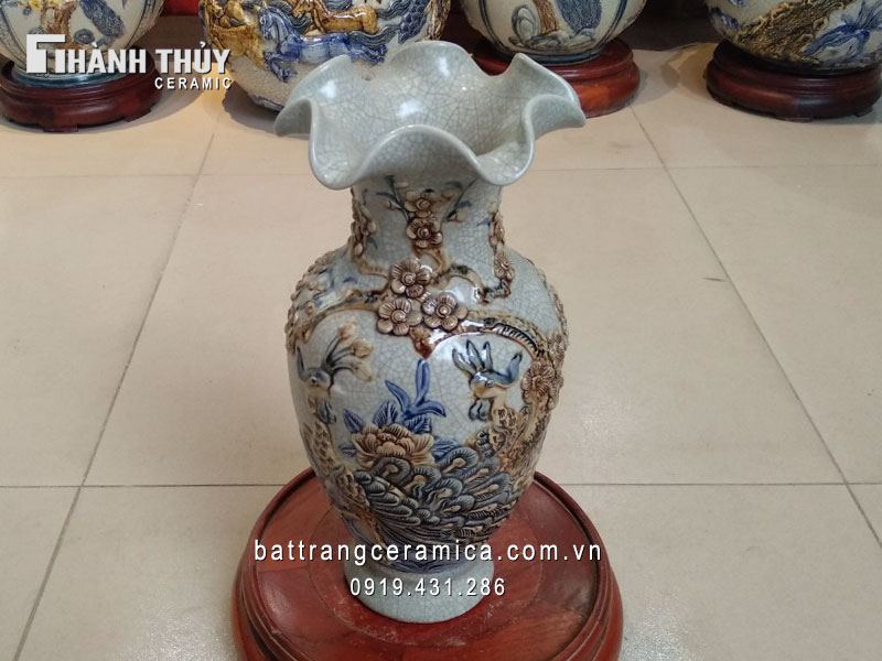 Lọ loe men rạn cao 32cm đẹp sang trọng dễ kết hợp 