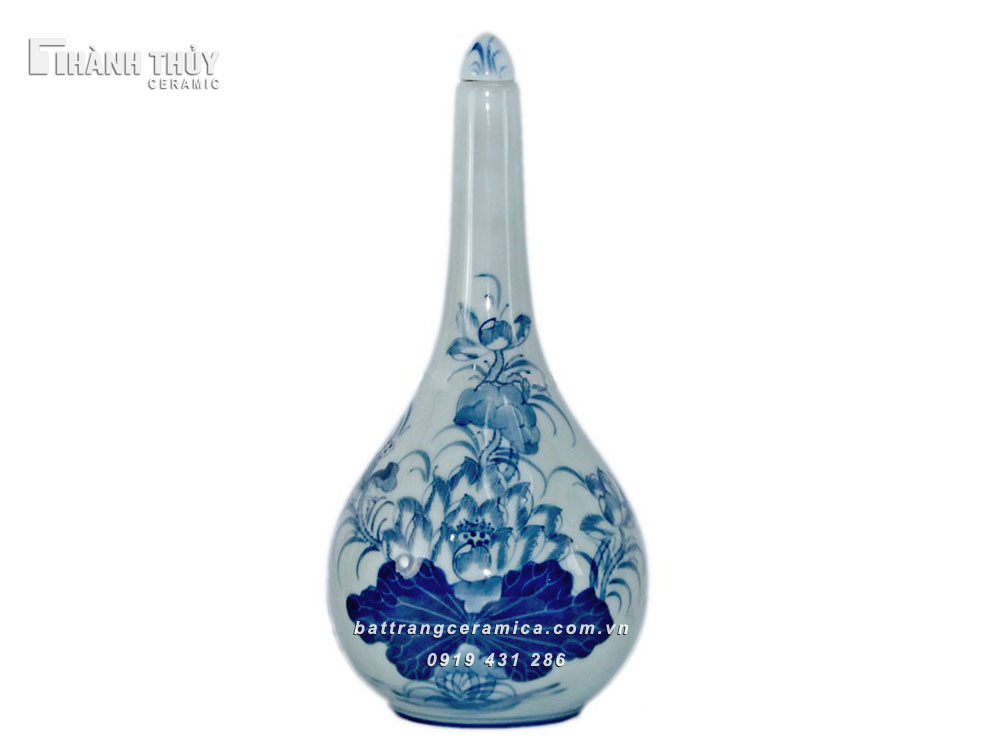 Nậm rượu vẽ Sen 200ml quà tặng cao cấp giao nhanh 