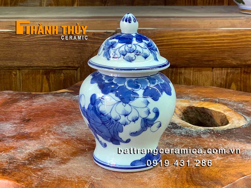 Chóe thờ hoa Sen Bát Tràng 18cm đẹp đựng nước thờ cúng cao cấp 