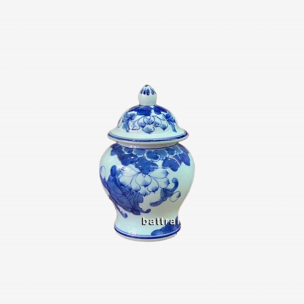 Chóe Thờ Bát Tràng Vẽ Sen 14cm Bộ Đồ Thờ Men Lam Giá Tốt 