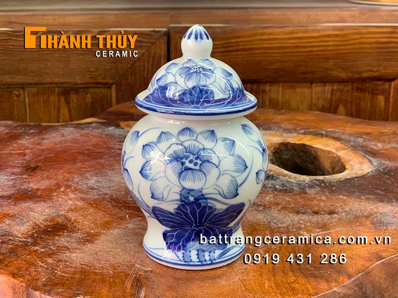 Chóe thờ Bát Tràng vẽ Sen 16cm đẹp sang trọng giá tốt 