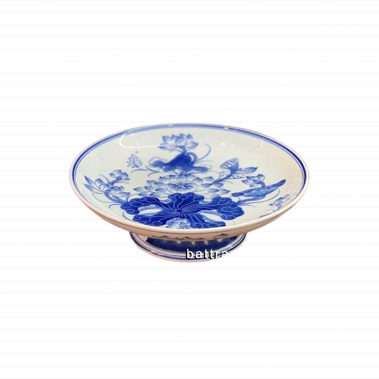 Đĩa bày mâm ngũ quả men lam Bát Tràng 18cm đẹp bền giá tốt 
