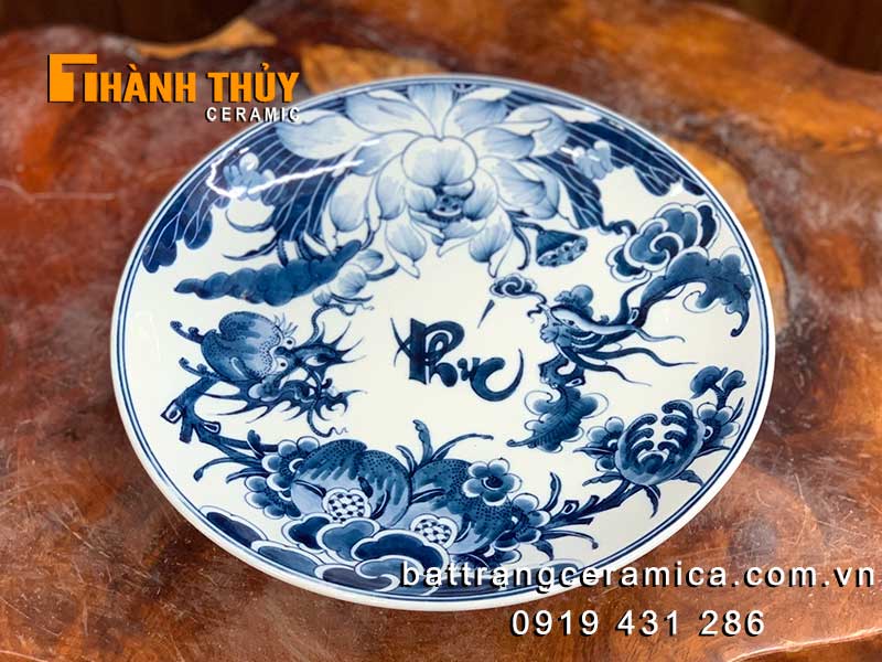 Đĩa bày mâm ngũ quả hoa sen sang trọng 25cm chất lượng