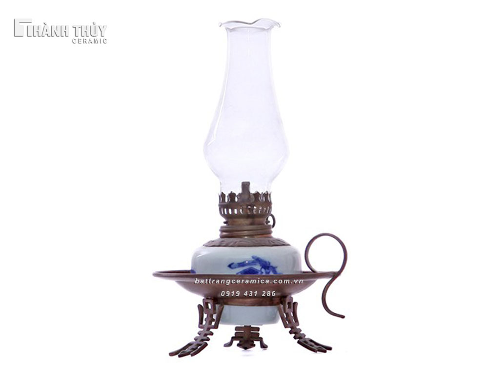 Đèn Dầu Men Lam Cổ Cao 20cm Đẹp Bền Ý Nghĩa Phong Thủy
