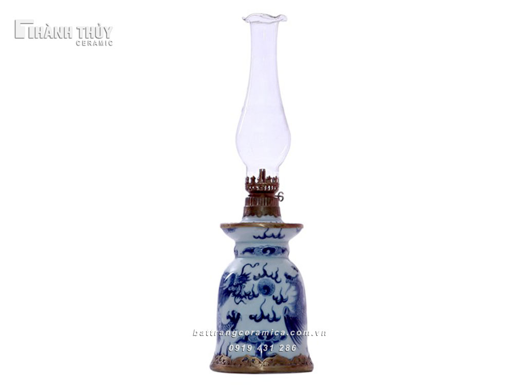 Đèn dầu thờ Long Phụng cao cấp 35cm trang nghiêm sang trọng 