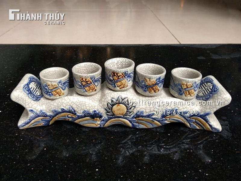kỷ ngai 5 chén rạn nổi sang trọng độc đáo quà tặng đẳng cấp kỷ ngai 5 chén rạn nổi sang trọng độc đáo quà tặng đẳng cấp