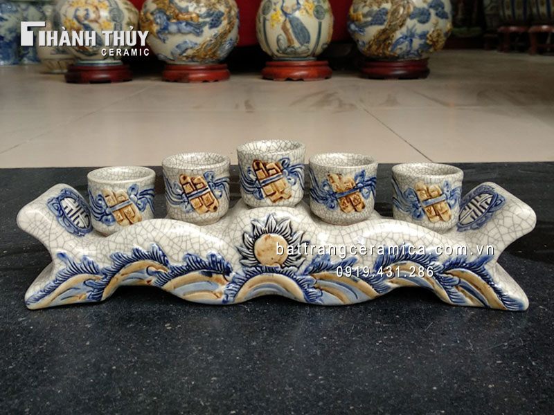 kỷ ngai 5 chén rạn nổi sang trọng độc đáo quà tặng đẳng cấp kỷ ngai 5 chén rạn nổi sang trọng độc đáo quà tặng đẳng cấp