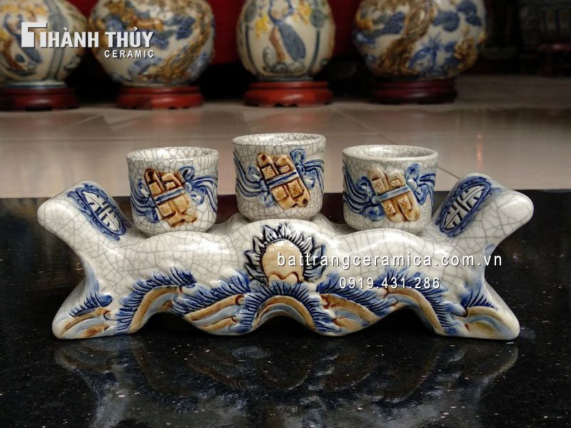 Kỷ ngai 3 men rạn nổi cao cấp quà tặng độc đáo giá tốt Kỷ ngai 3 men rạn nổi cao cấp quà tặng độc đáo giá tốt