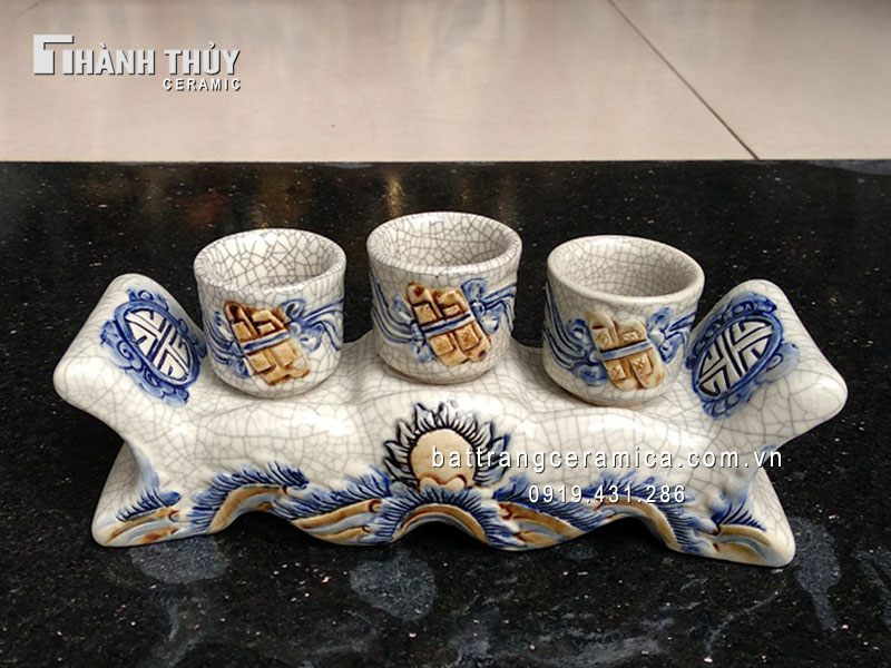 Kỷ ngai 3 men rạn nổi cao cấp quà tặng độc đáo giá tốt Kỷ ngai 3 men rạn nổi cao cấp quà tặng độc đáo giá tốt