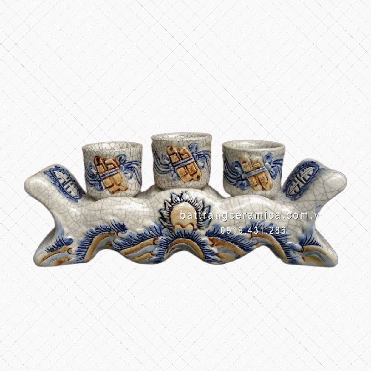 Kỷ ngai 3 men rạn nổi cao cấp quà tặng độc đáo giá tốt 