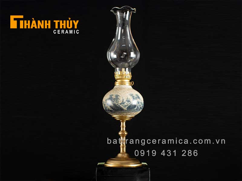 Đèn dầu củ tỏi giả cổ 30cm đẹp thờ cúng phong thủy