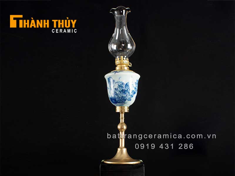 Đèn bàn thờ phật hoa sen 35cm phong thủy tài lộc bền đẹp
