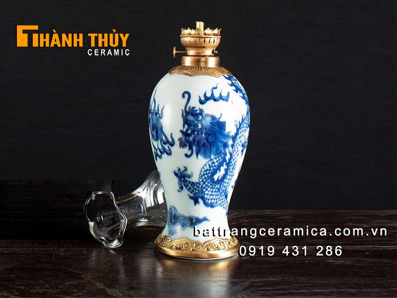 Đèn bàn thờ rồng 31cm phong thủy ấm cúng kích tài lộc