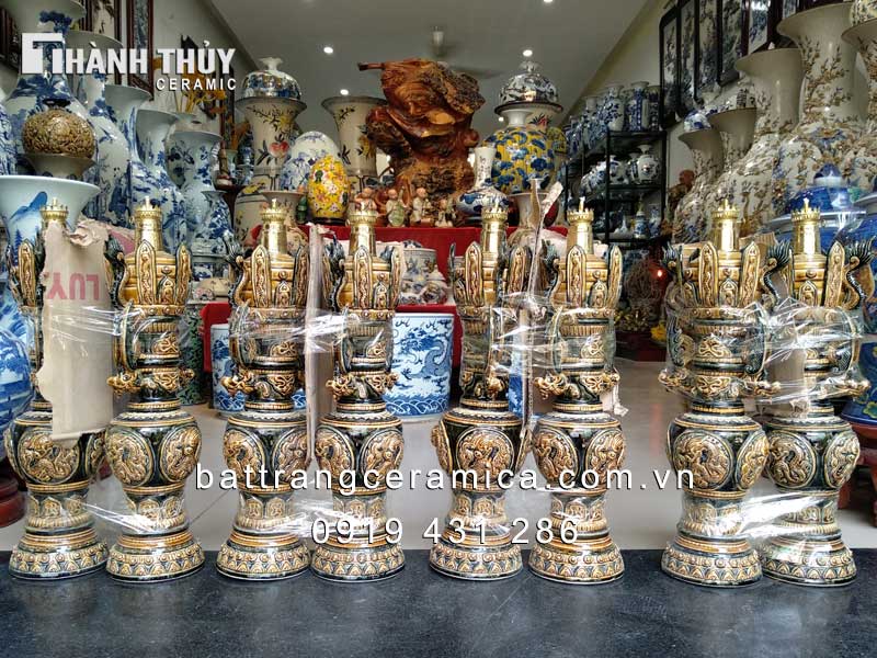 Đèn dầu giả cổ Mạc 55 cm độc đáo tinh xảo trang trí thờ cúng