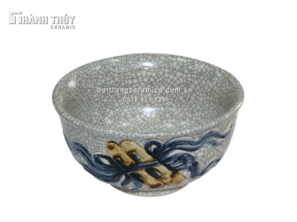 Bát thờ men rạn đắp cuốn thư cao cấp quà tặng khuyến mãi Bát thờ men rạn đắp cuốn thư cao cấp quà tặng khuyến mãi