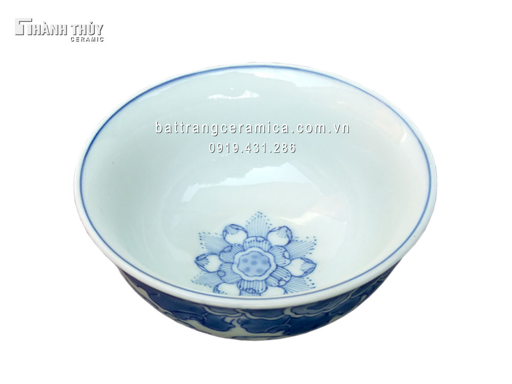 Bát thờ men lam hoa Sen cao cấp quà tặng ý nghĩa giá tốt