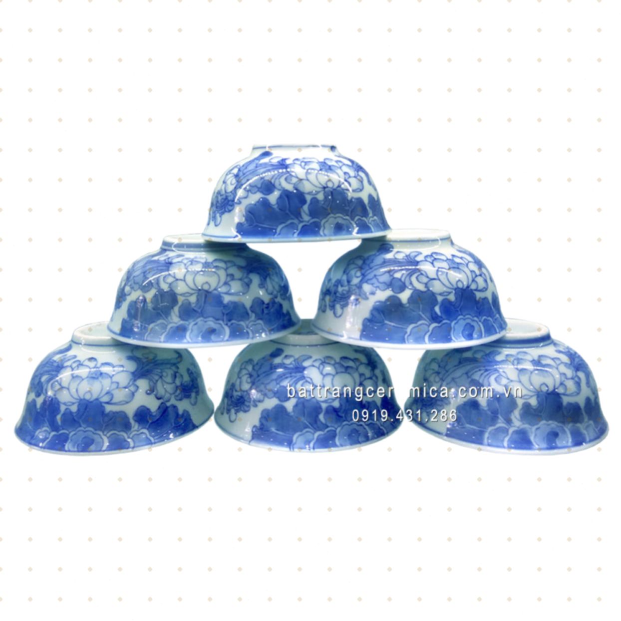 Bát thờ men lam hoa Sen cao cấp quà tặng ý nghĩa giá tốt 