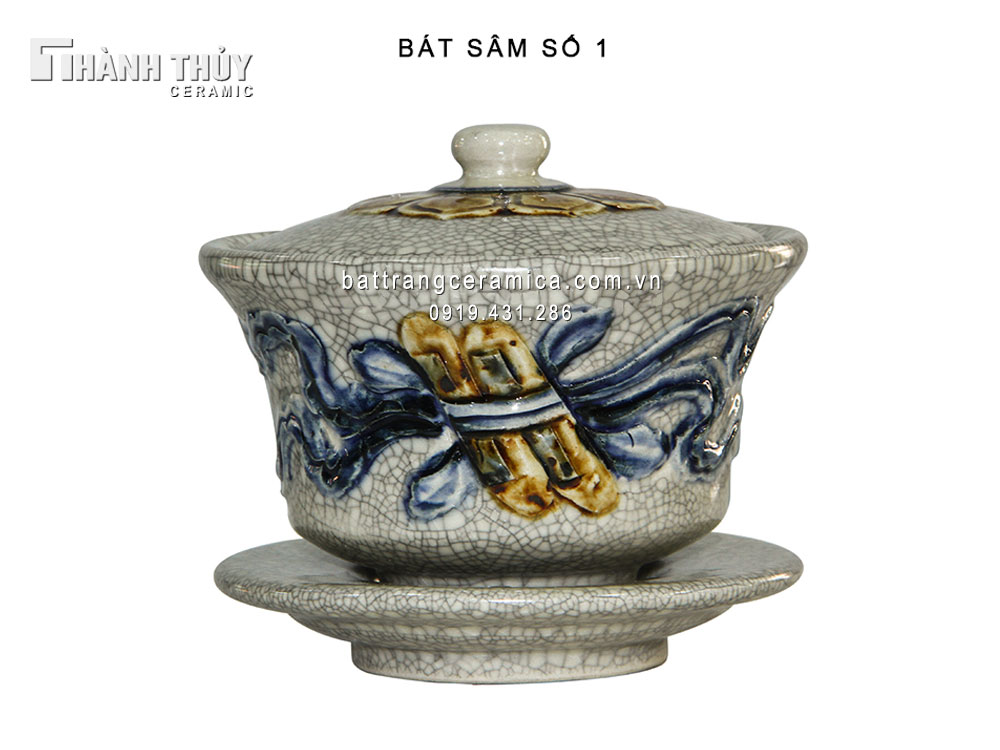 Bát sâm men rạn cao 10cm sang trọng quà tặng độc đáo giá tốt