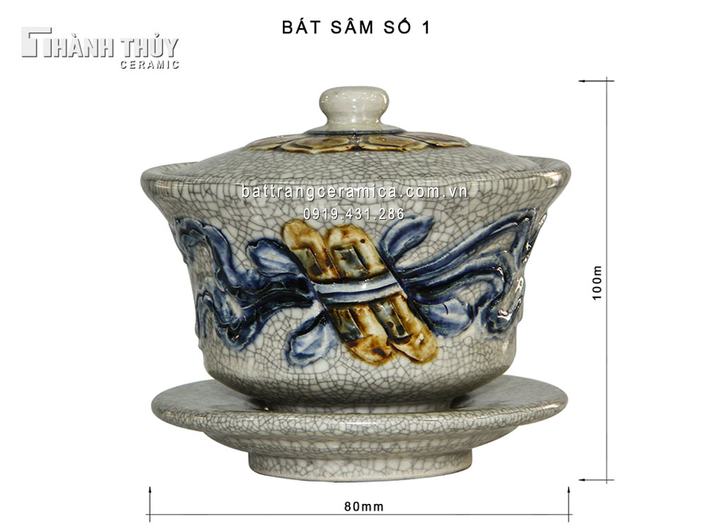 Bát sâm men rạn cao 10cm sang trọng quà tặng độc đáo giá tốt Bát sâm men rạn cao 10cm sang trọng quà tặng độc đáo giá tốt