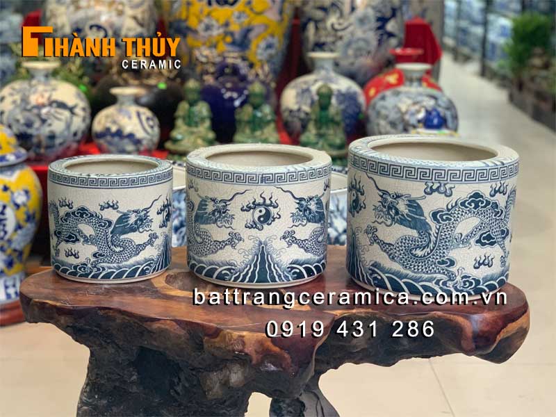 Bát hương men rạn 20cm cao cấp phong thủy tặng gia chủ