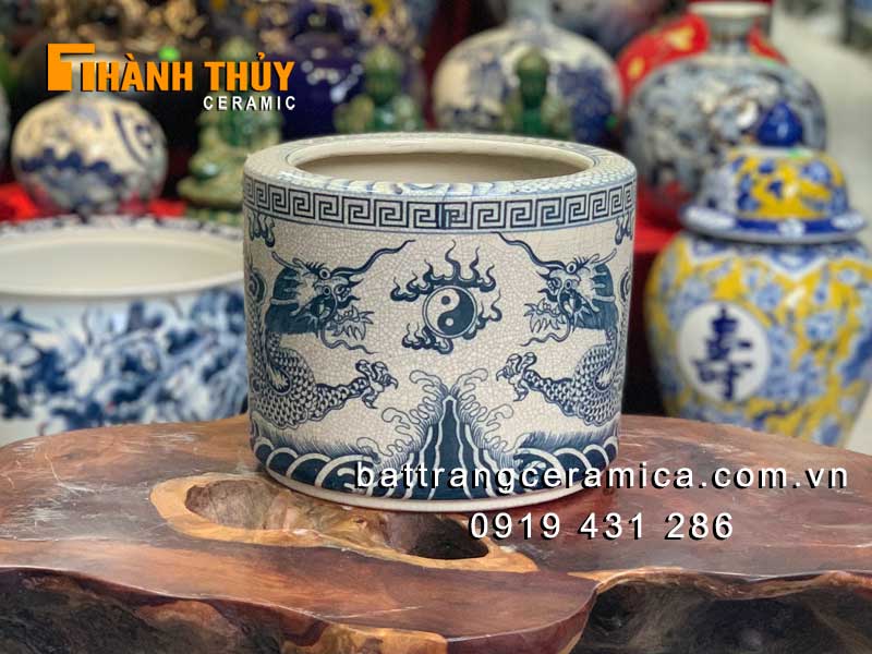 Bát hương Bát Tràng men rạn 16cm cao cấp đẹp chất lượng bán chạy