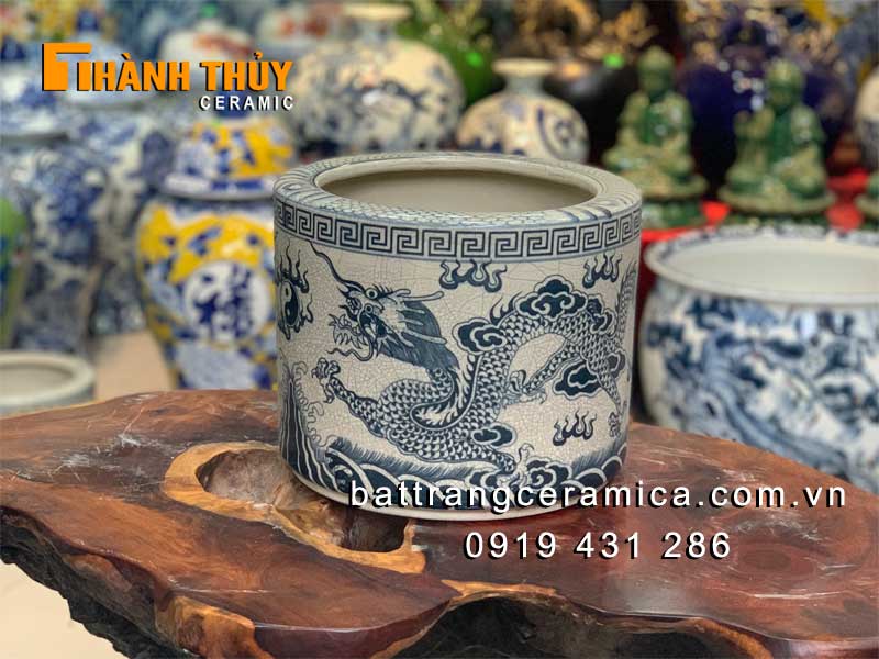 Bát hương Bát Tràng men rạn 16cm cao cấp đẹp chất lượng bán chạy