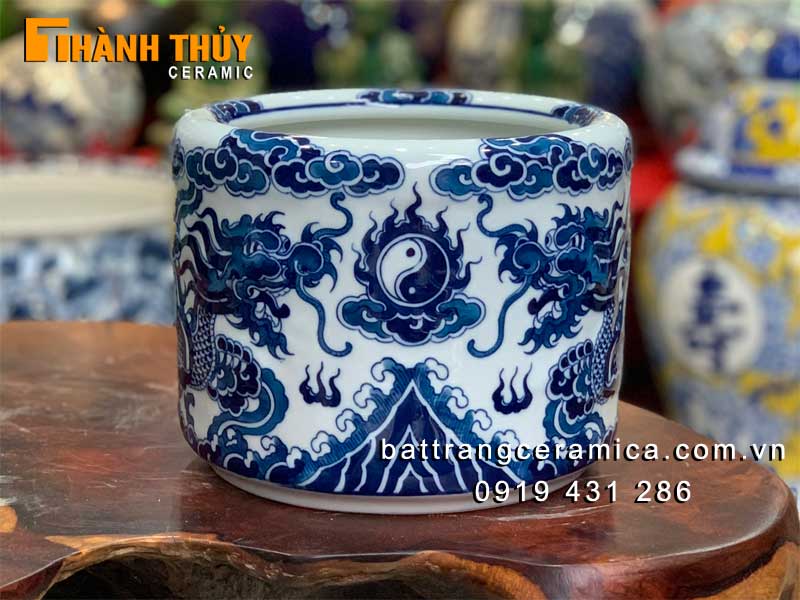 Bát hương Rồng nạo nổi 20cm sang trọng, tâm linh chuẩn