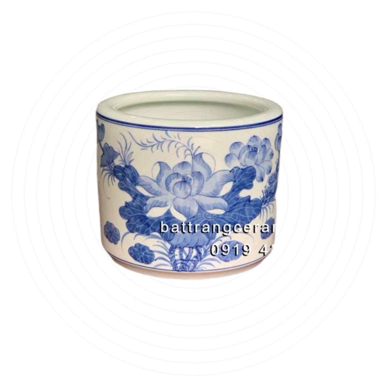 Bát hương hoa sen men xanh Lam phi 16cm đẹp chuẩn phong thủy 