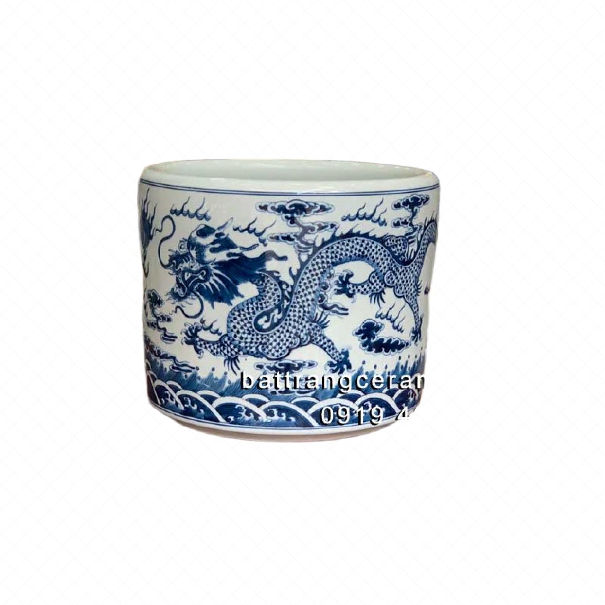 Bát hương rồng Phú Quý vuốt tay 22cm chuẩn thờ cúng sang trọng 